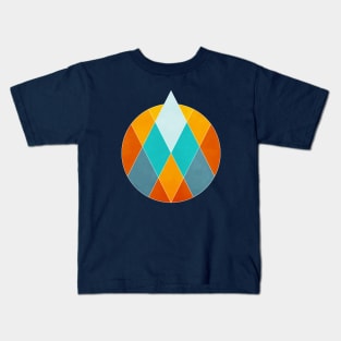 Geometric Orange Mountain Kids T-Shirt